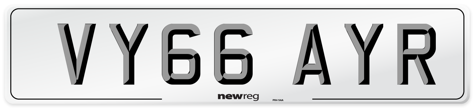 VY66 AYR Number Plate from New Reg
